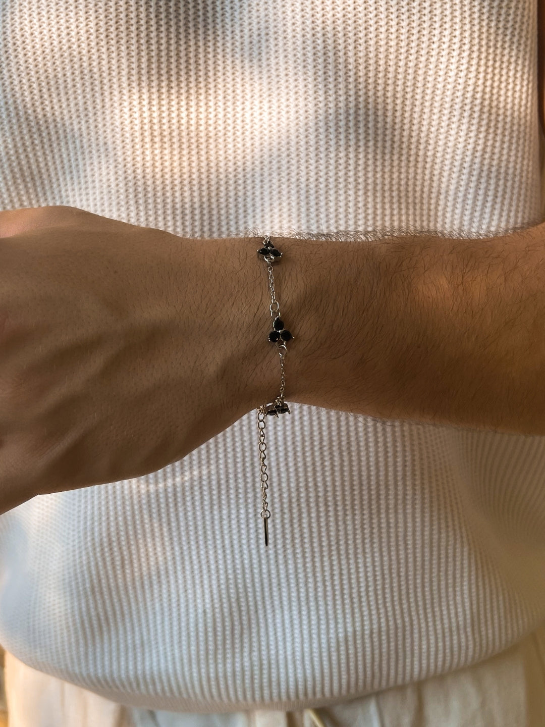 MIDNIGHT CLOVER BRACELET | Zilver