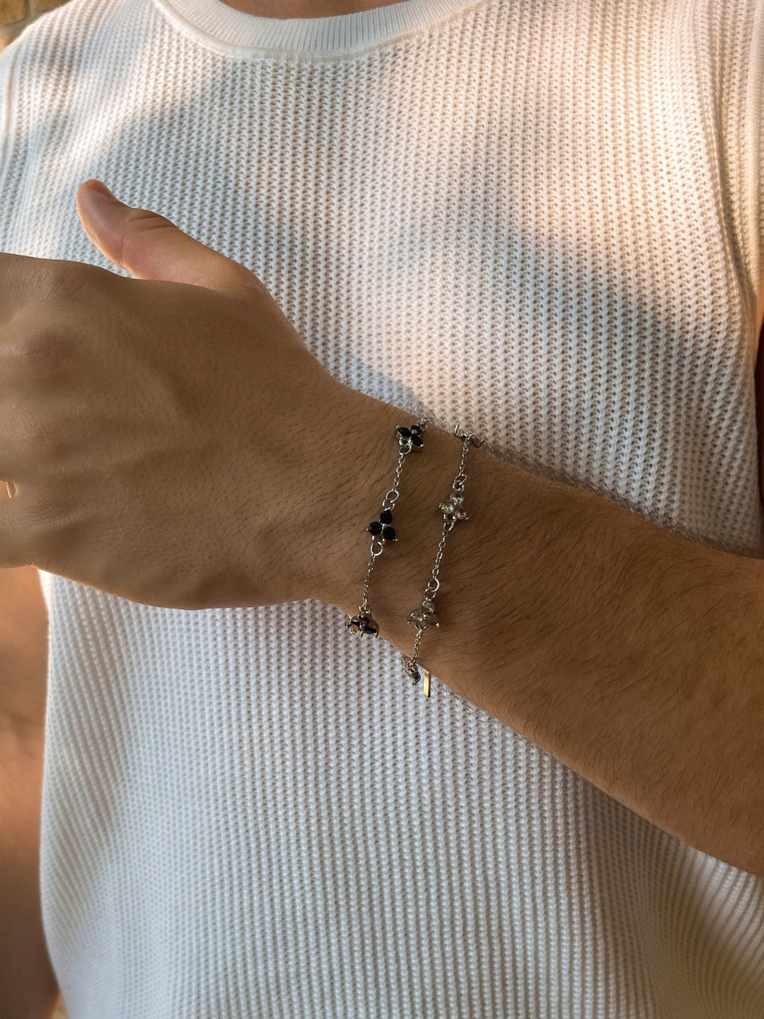 MIDNIGHT CLOVER BRACELET | Zilver