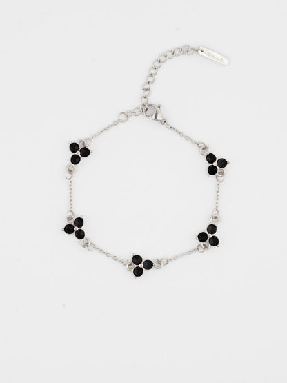 MIDNIGHT CLOVER BRACELET | Zilver