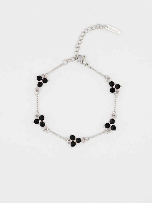 MIDNIGHT CLOVER BRACELET | Zilver