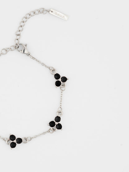 MIDNIGHT CLOVER BRACELET | Zilver