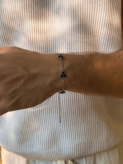 MIDNIGHT CLOVER BRACELET | Zilver