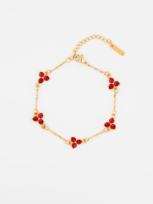 RED CLOVER BRACELET | 18K Goud